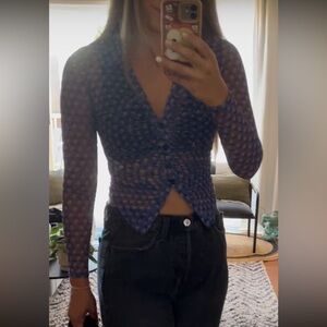 Anthropologie printed sheer top